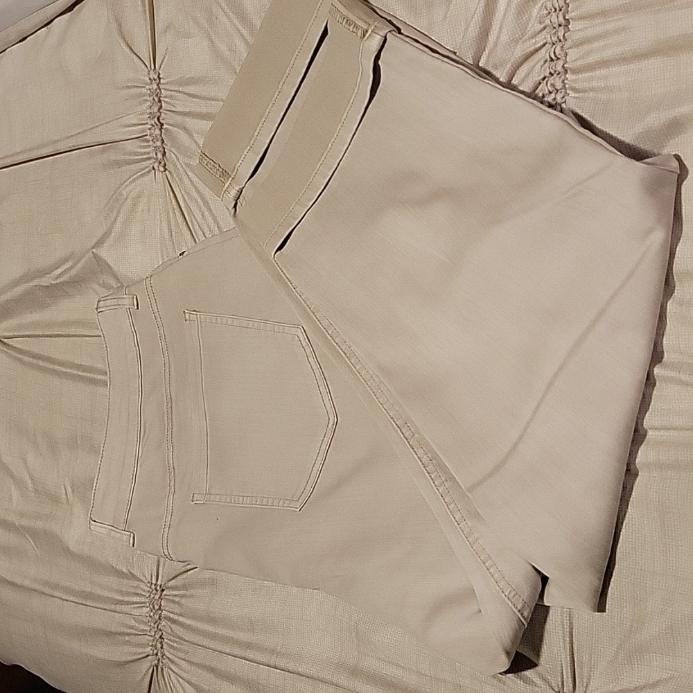 Chico's Tan Ankle Cropped Boyfriend Khaki Jeans Plus Size 3